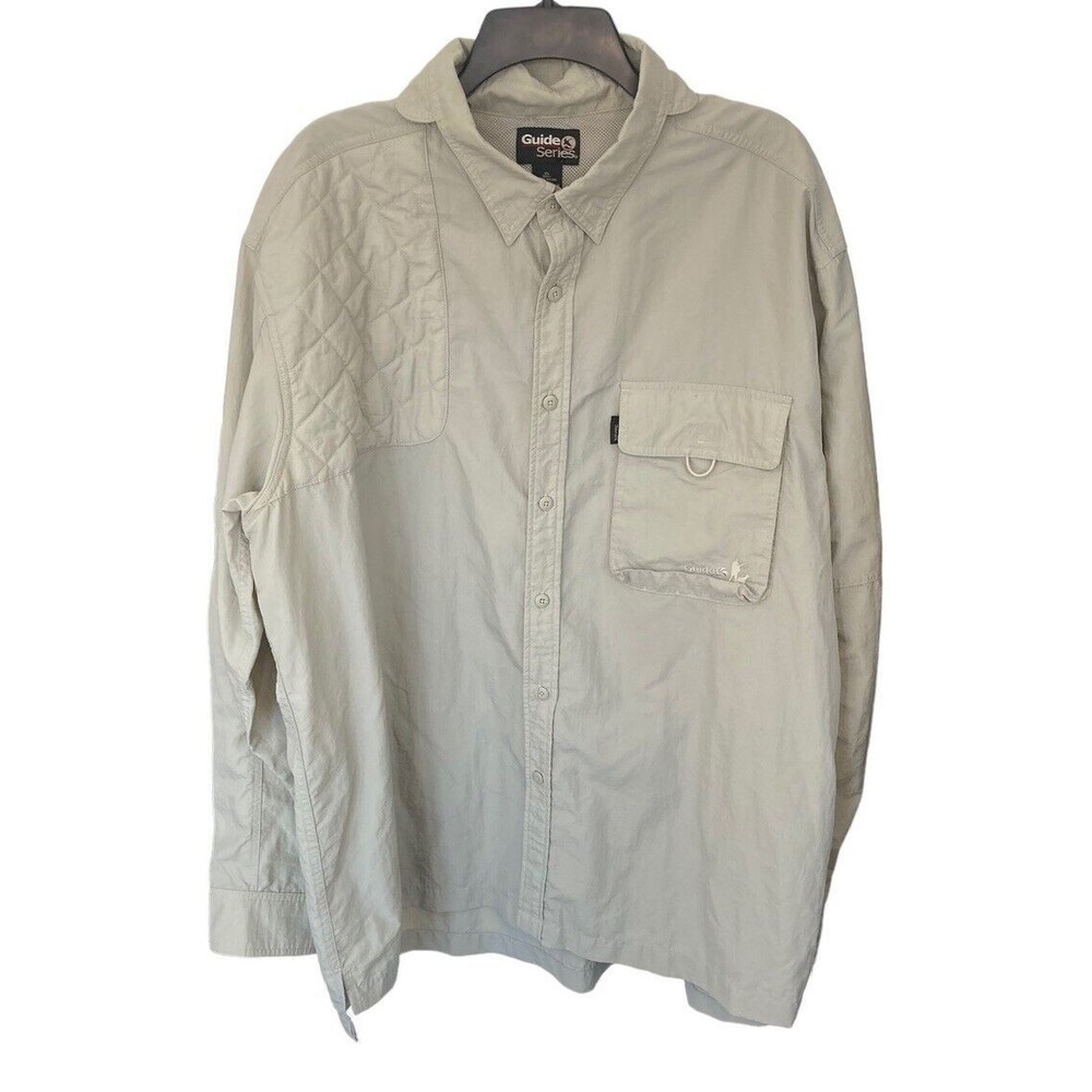 Guide Series Mens Button Down Shirt Size XL Fishing Hunting Outdoor Vented Nylon